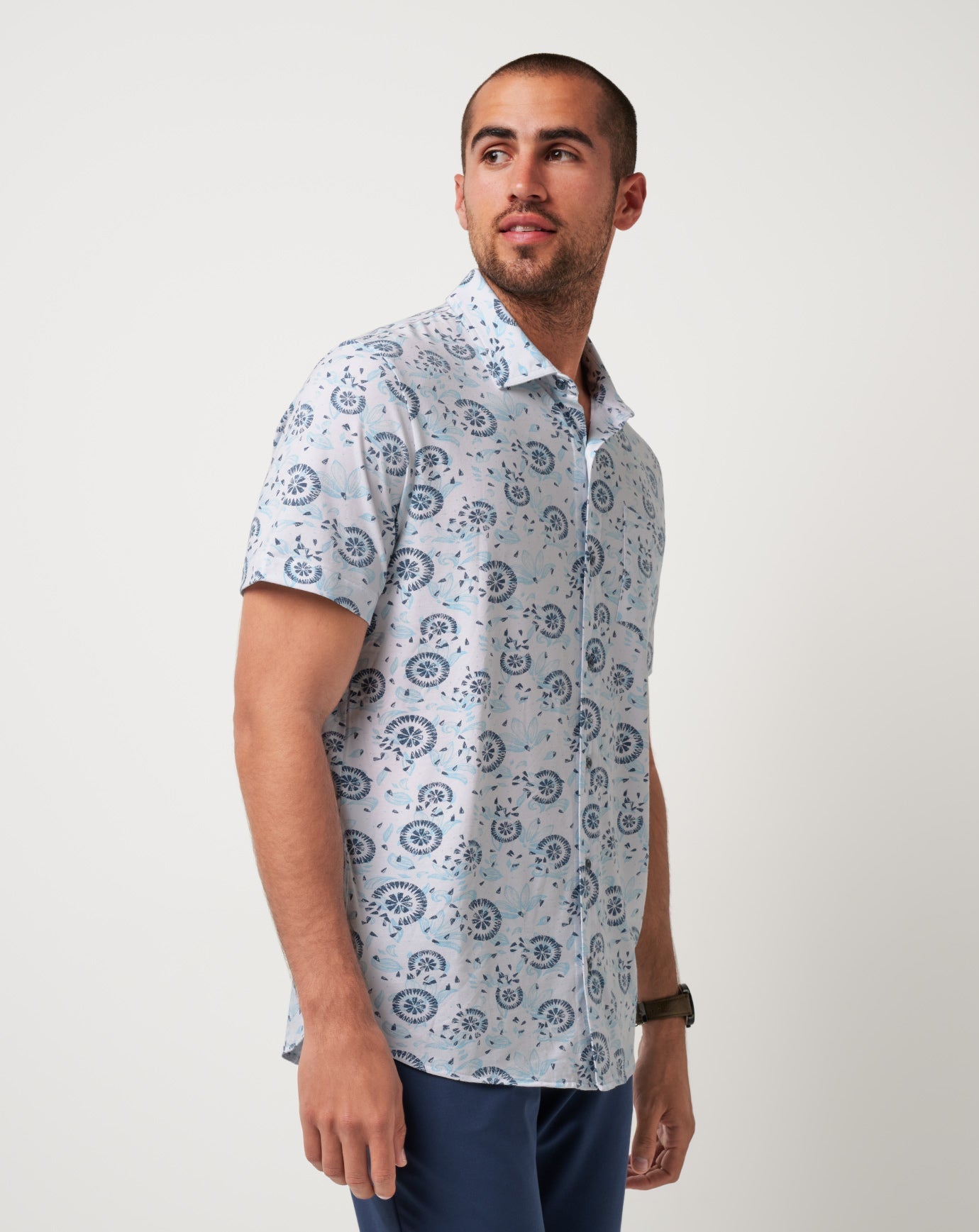 Knit Flourish Button-Up