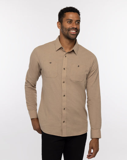 Cloud Flannel Button-Up