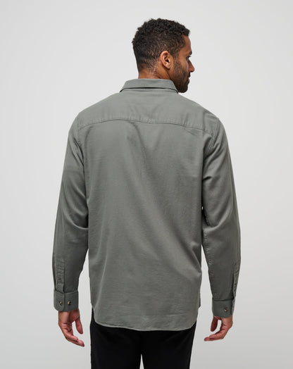 Cloud Flannel Button-Up