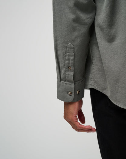 Cloud Flannel Button-Up