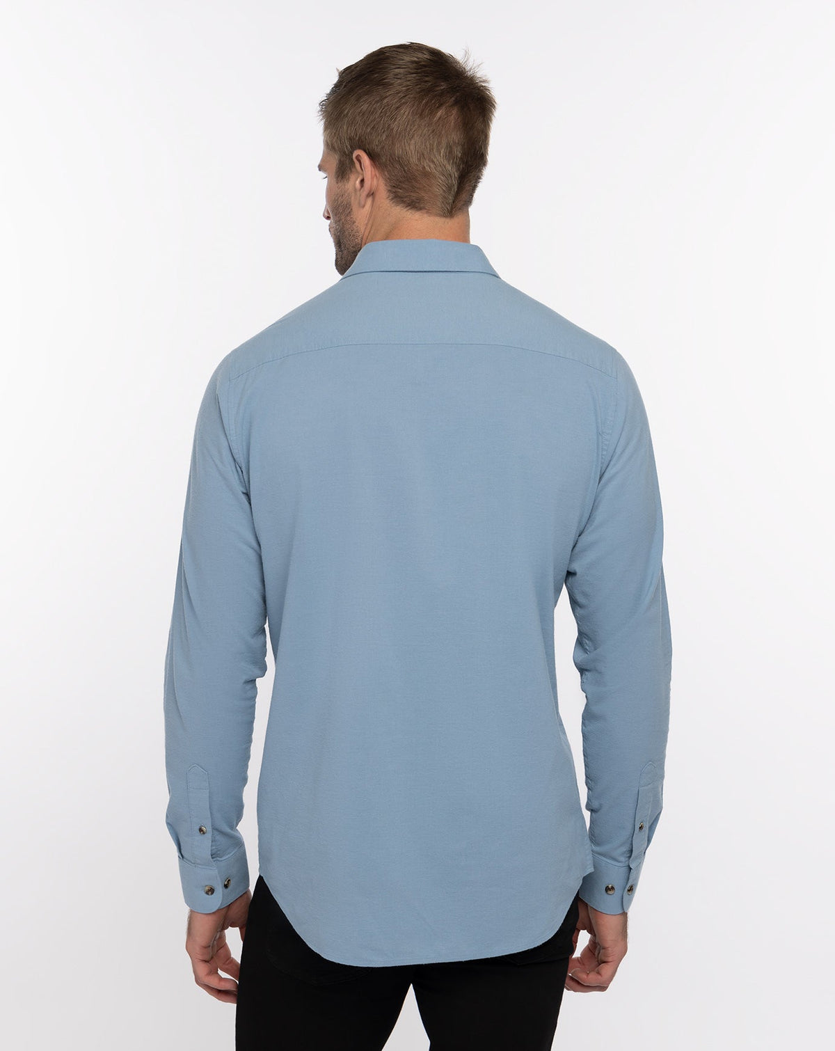 Cloud Flannel Button-Up