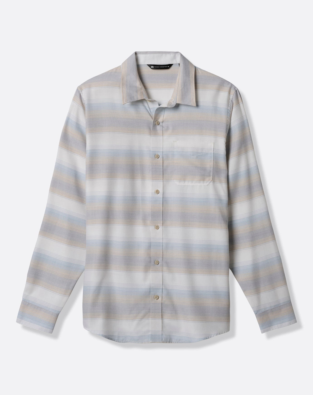 Cloud Flannel Stripe Button-Up