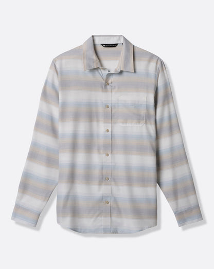 Cloud Flannel Stripe Button-Up
