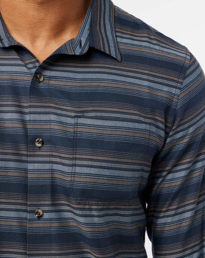 Cloud Flannel Stripe Button-Up