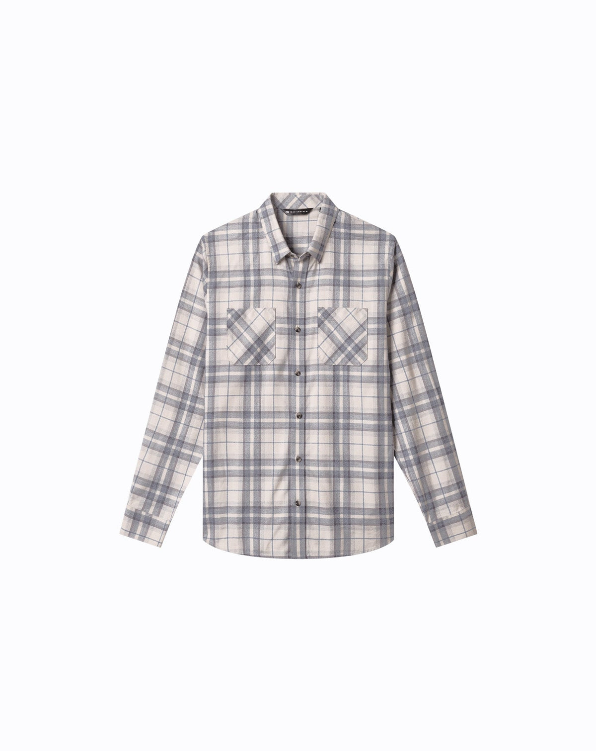 Cloud Flannel Plaid Button-Up