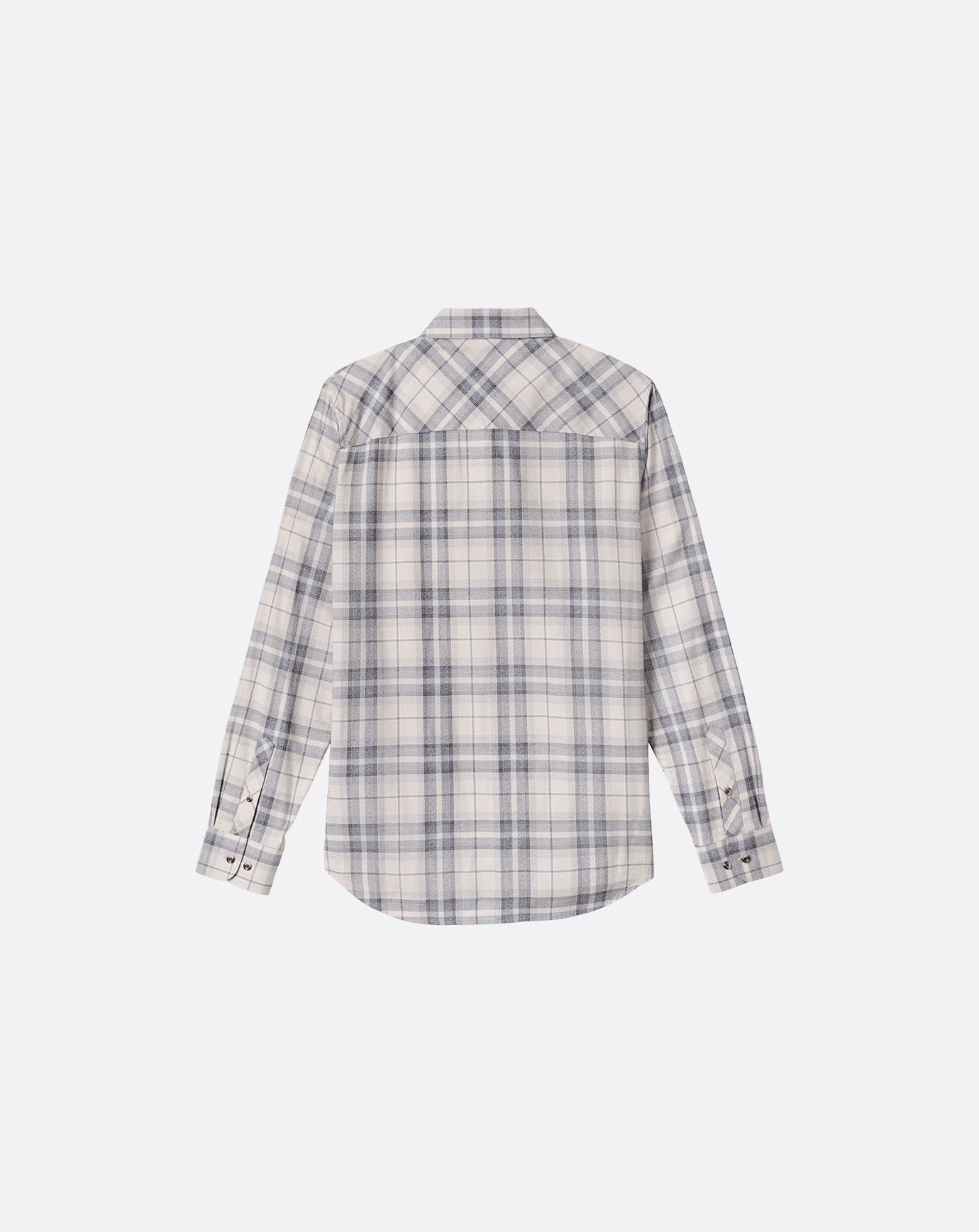 Cloud Flannel Plaid Button-Up