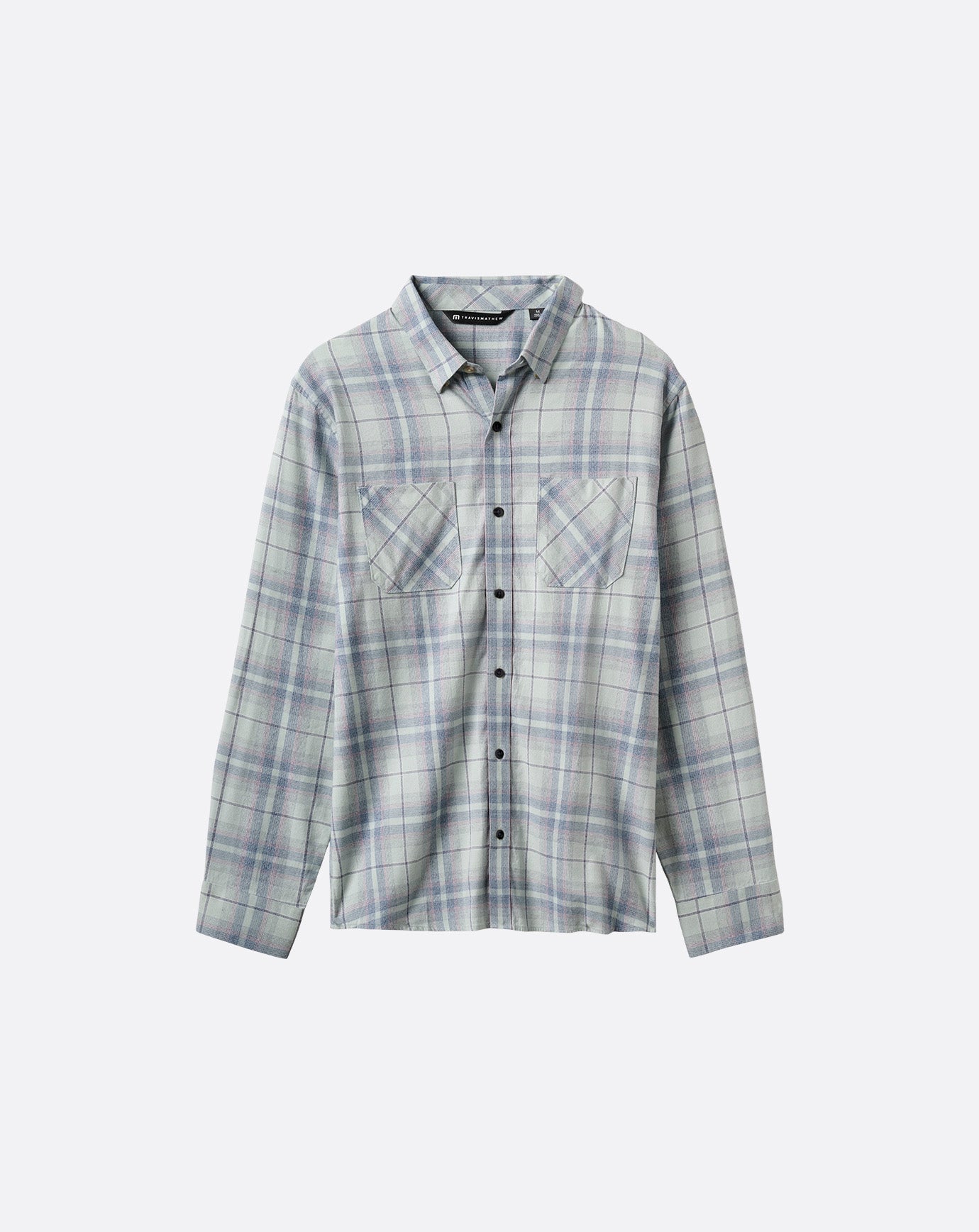Cloud Flannel Plaid Button-Up