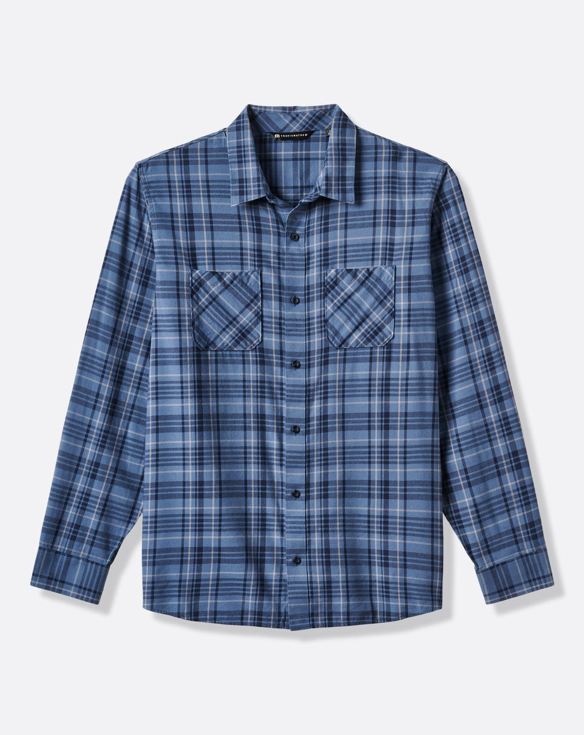 Cloud Flannel Plaid Button-Up