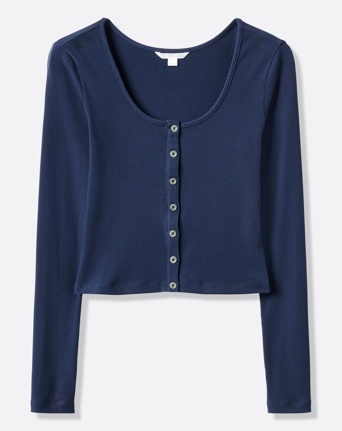 Cloud Rib Long Sleeve Button Top