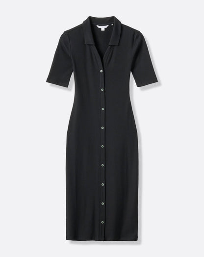 Cloud Rib Polo Midi Dress