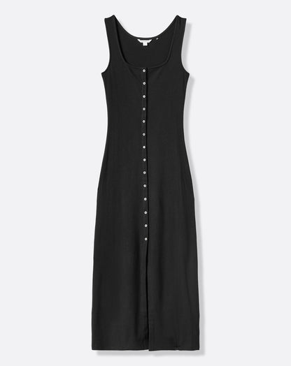 Cloud Rib Button Tank Dress