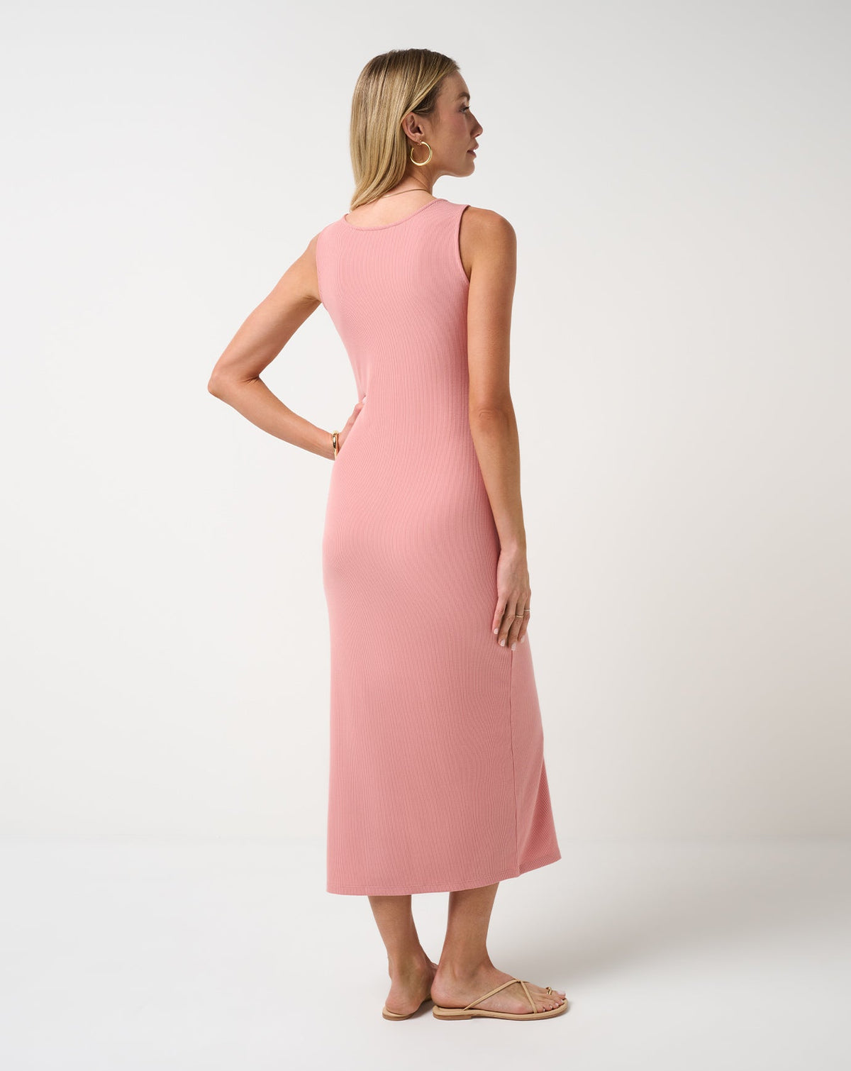 Cloud Rib Button Tank Dress