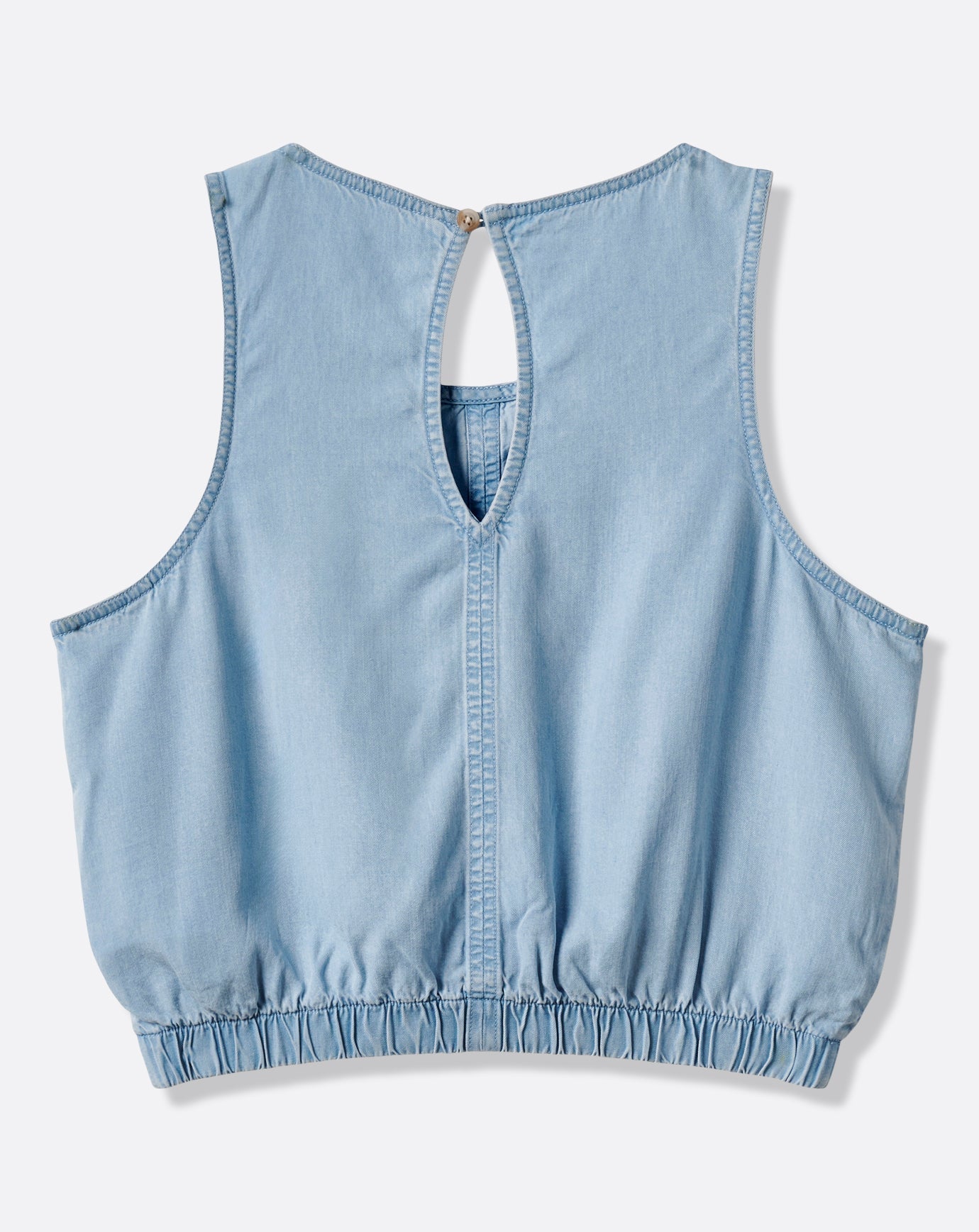 Chambray Ruched Tank