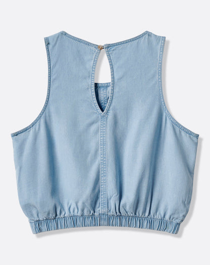 Chambray Ruched Tank