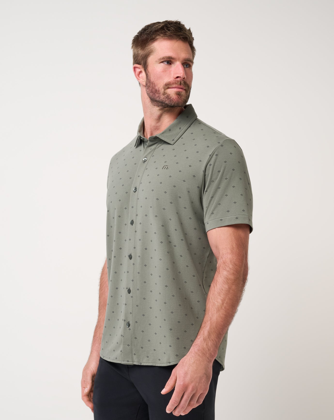Comfortknit Geo Button-Up