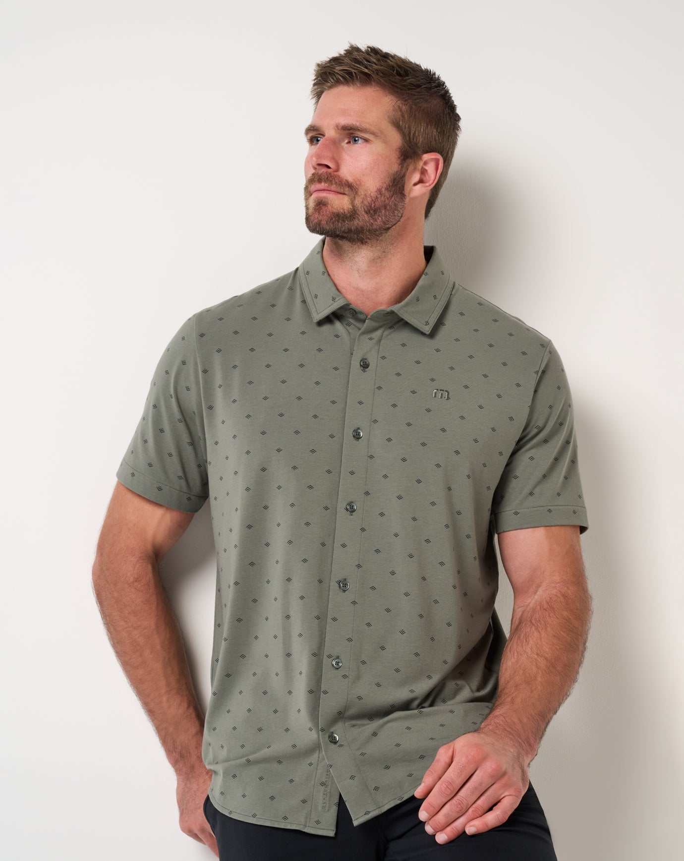 Comfortknit Geo Button-Up