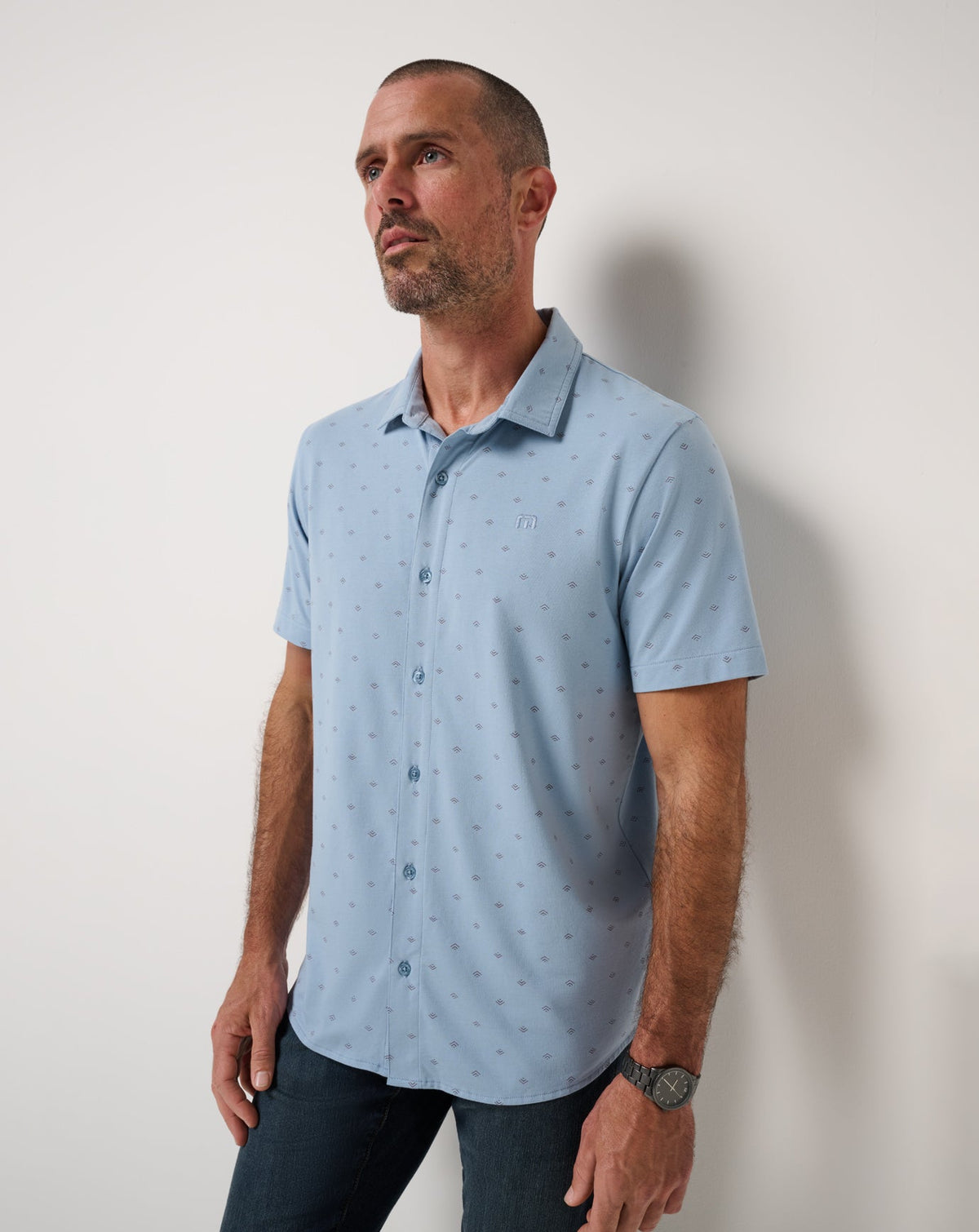 Comfortknit Geo Button-Up