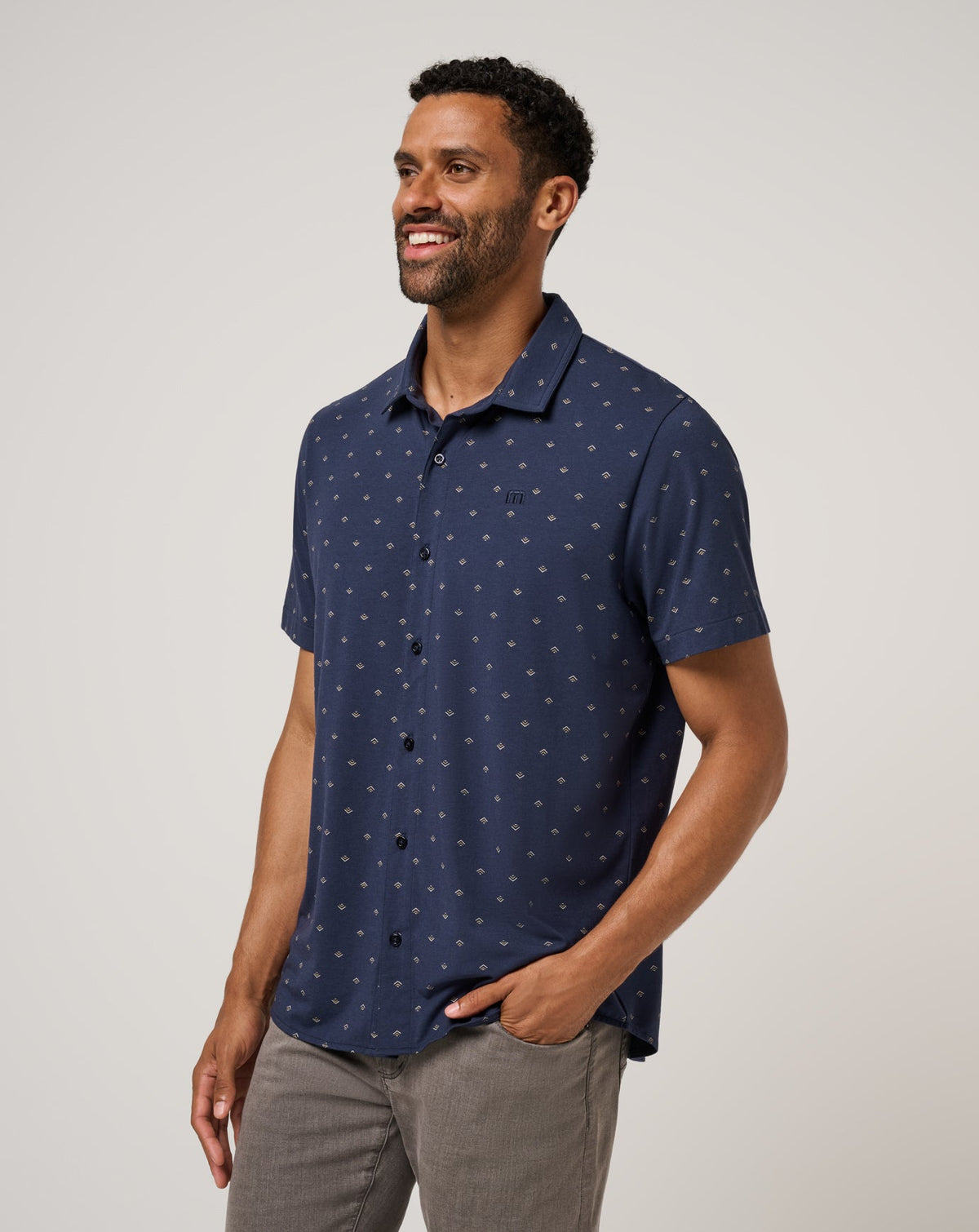 Comfortknit Geo Button-Up